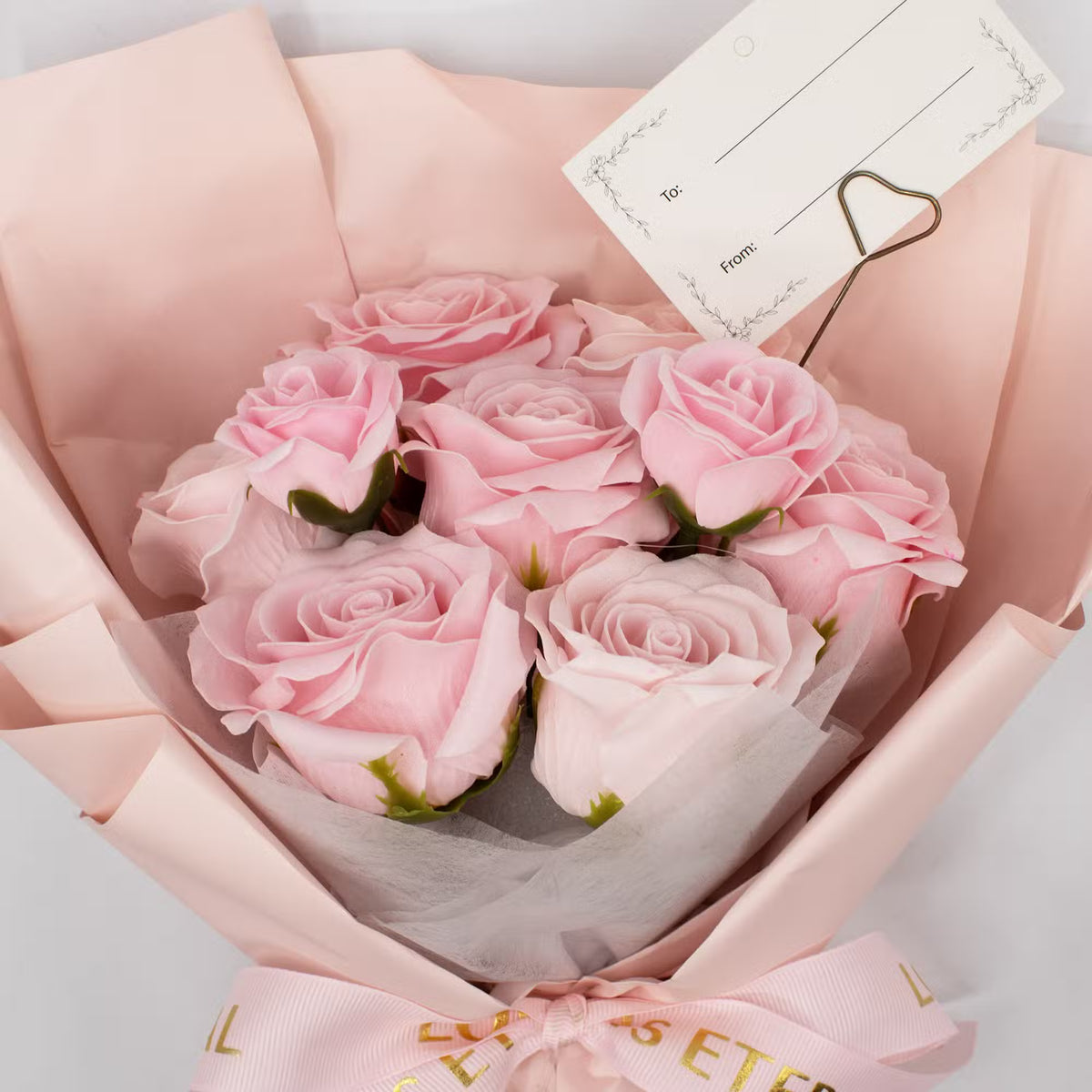 Bouquet de fleurs savon - Rose