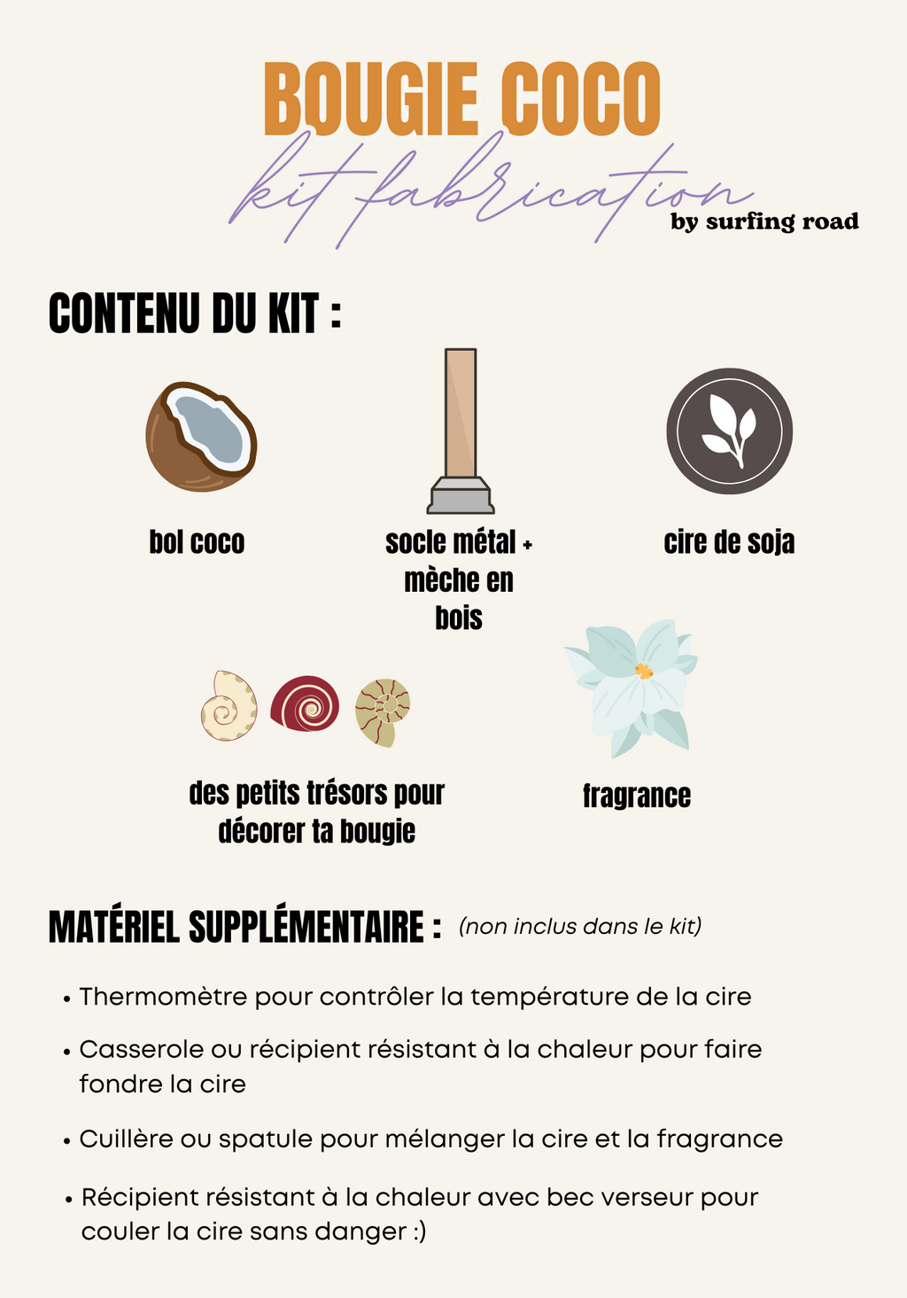 Kit fabrication bougie coco