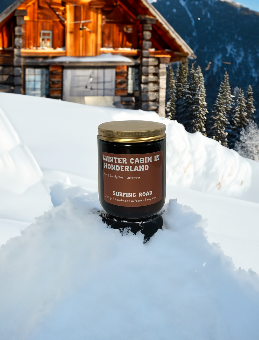 Winter cabin in wonderland